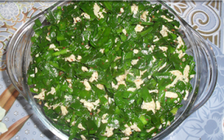 Джусай жареный с яйцами для свекра