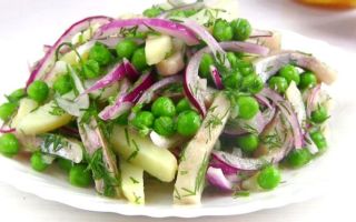 Салат из сельди и зеленого горошка